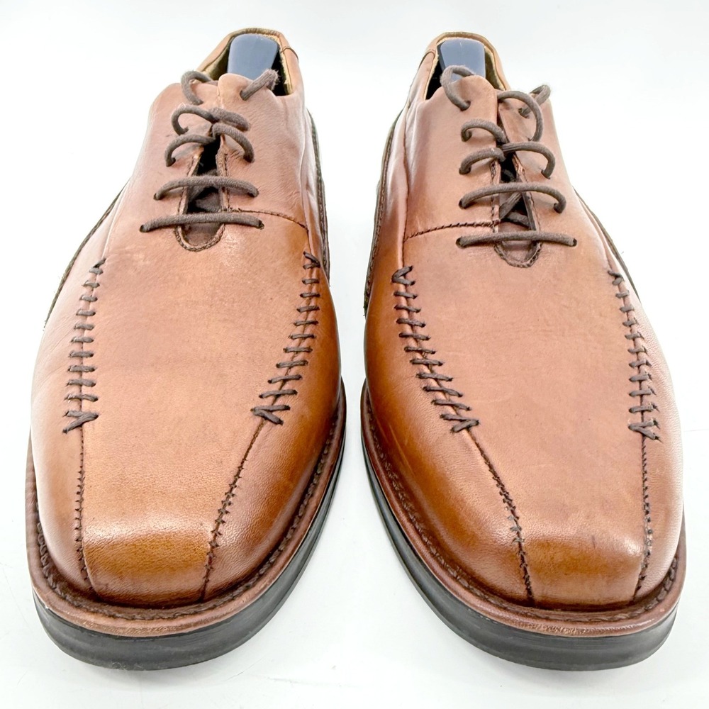 Arnold Palmer Legend Marvel Oxford Mens 8 M Brown Leather Whipstitch Square Toe - Picture 6 of 10